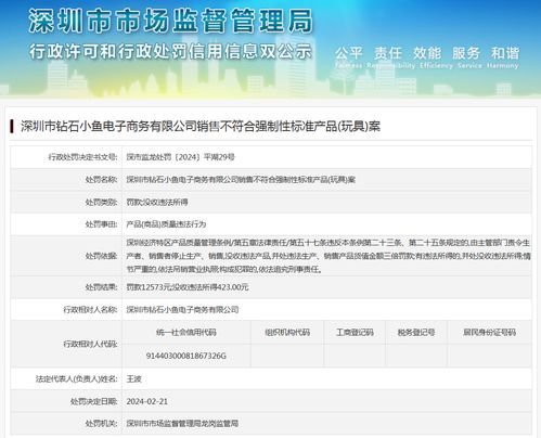 深圳市鉆石小魚電子商務(wù)銷售不符合強(qiáng)制性標(biāo)準(zhǔn)產(chǎn)品（玩具）案例解析